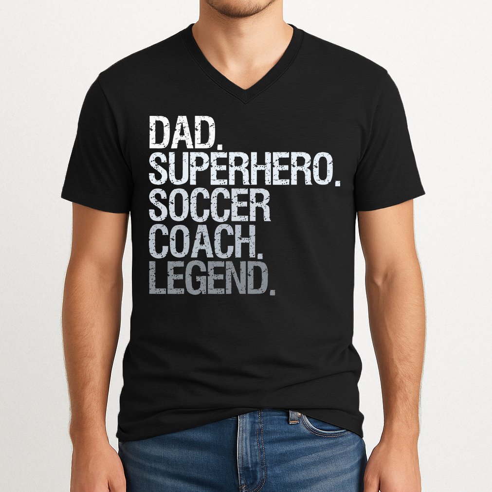 Soccer Coach Dad V-Neck T-Shirt