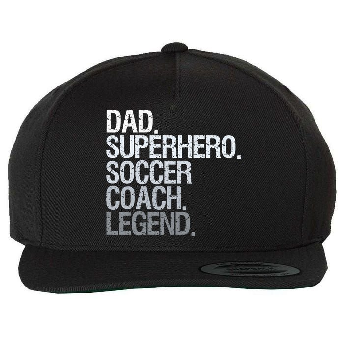 Soccer Coach Dad Wool Snapback Cap
