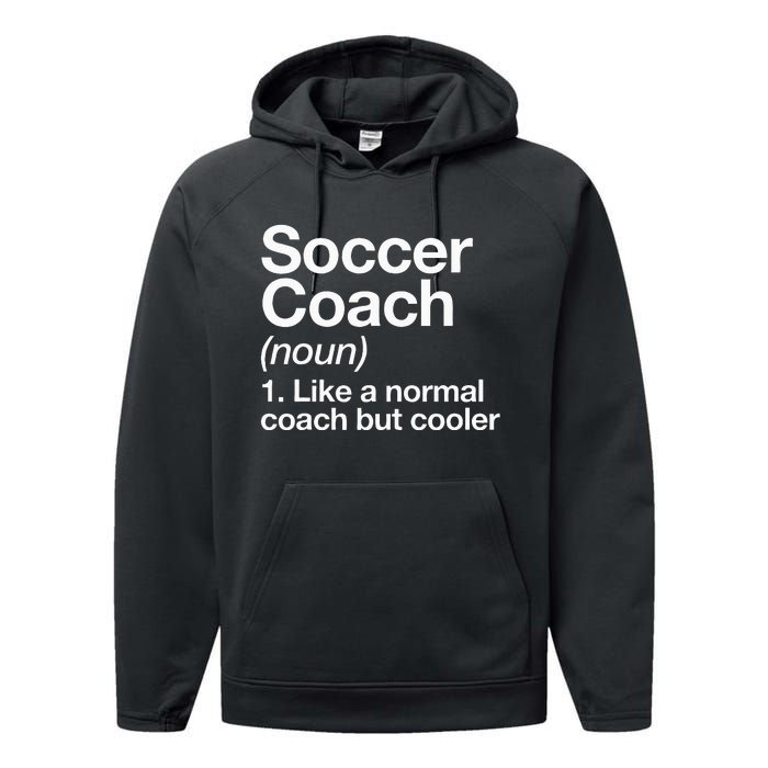 Soccer Coach Definition Sports School Instructor Trainer Performance Fleece Hoodie