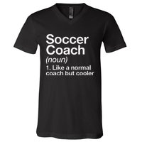 Soccer Coach Definition Sports School Instructor Trainer V-Neck T-Shirt