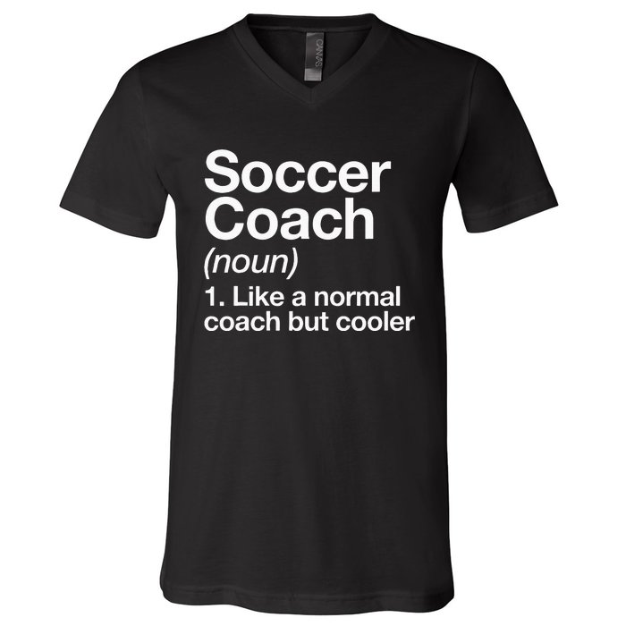 Soccer Coach Definition Sports School Instructor Trainer V-Neck T-Shirt