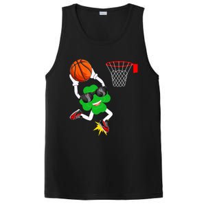 Shamrock Clover Dunking Basketball St Patrick's Day Great Gift PosiCharge Competitor Tank