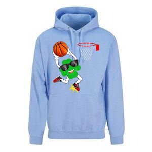 Shamrock Clover Dunking Basketball St Patrick's Day Great Gift Unisex Surf Hoodie