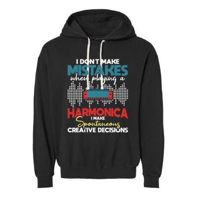 Spontaneous Creative Decisions Harmonica Player Harmonicist Garment-Dyed Fleece Hoodie