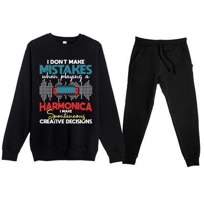 Spontaneous Creative Decisions Harmonica Player Harmonicist Premium Crewneck Sweatsuit Set