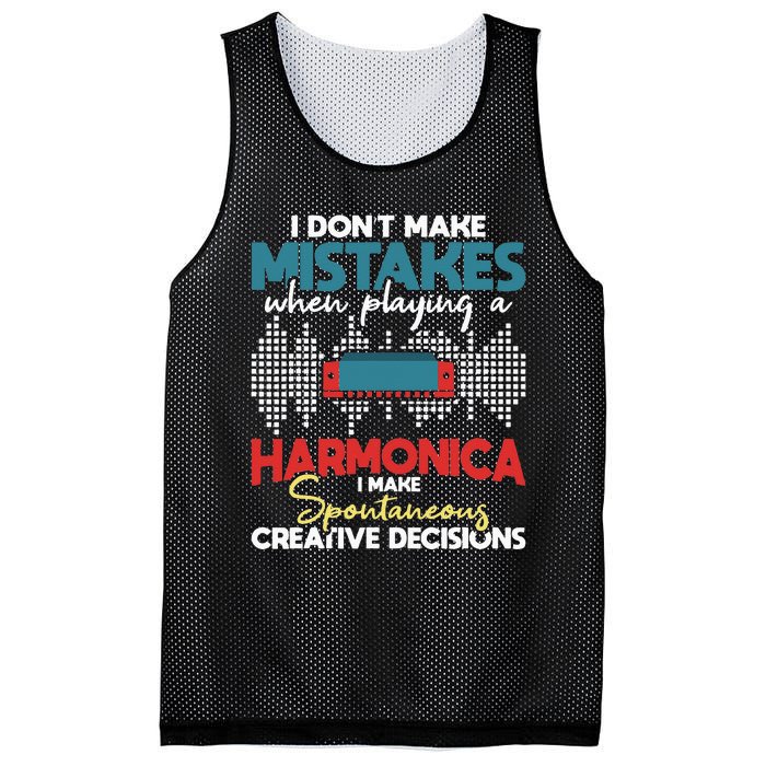 Spontaneous Creative Decisions Harmonica Player Harmonicist Mesh Reversible Basketball Jersey Tank