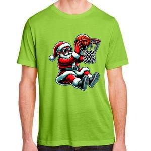 Santa Claus Dunking A Basketball Funny Christmas Basketball Meaningful Gift Adult ChromaSoft Performance T-Shirt