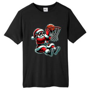 Santa Claus Dunking A Basketball Funny Christmas Basketball Meaningful Gift Tall Fusion ChromaSoft Performance T-Shirt