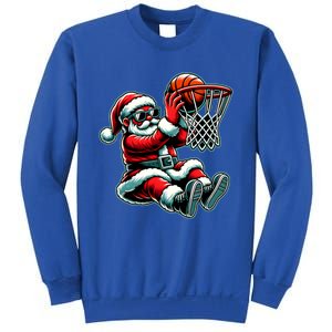 Santa Claus Dunking A Basketball Funny Christmas Basketball Meaningful Gift Sweatshirt