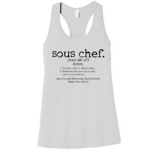 Sous Chef Definition Funny Cooking Cook Gift Women's Racerback Tank