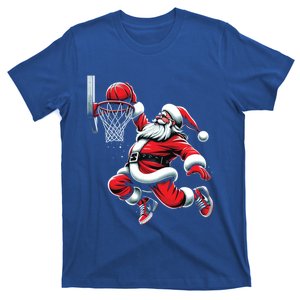 Santa Claus Dunking A Basketball Funny Christmas Basketball Cute Gift T-Shirt