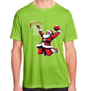 Santa Claus Dunking A Basketball Funny Christmas Basketball Gift Adult ChromaSoft Performance T-Shirt