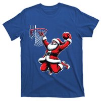 Santa Claus Dunking A Basketball Funny Christmas Basketball Gift T-Shirt