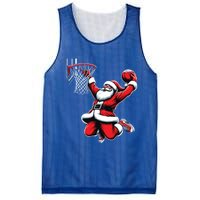 Santa Claus Dunking A Basketball Funny Christmas Basketball Gift Mesh Reversible Basketball Jersey Tank