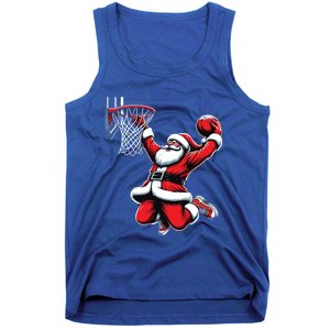 Santa Claus Dunking A Basketball Funny Christmas Basketball Gift Tank Top