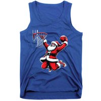 Santa Claus Dunking A Basketball Funny Christmas Basketball Gift Tank Top