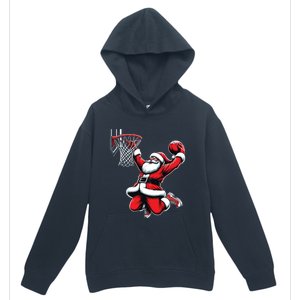 Santa Claus Dunking A Basketball Funny Christmas Basketball Gift Urban Pullover Hoodie