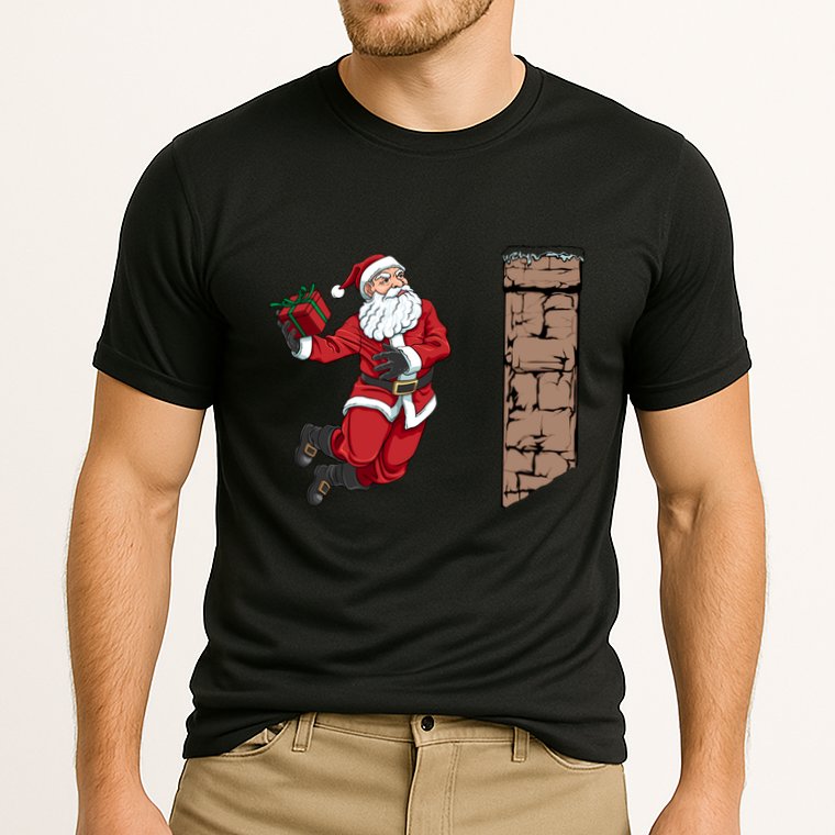 Santa Claus Dunking Gift Dunk Funny Basketball Gift Cooling Performance Crew T-Shirt