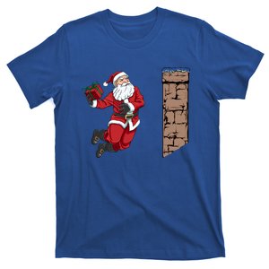 Santa Claus Dunking Gift Dunk Funny Basketball Gift T-Shirt