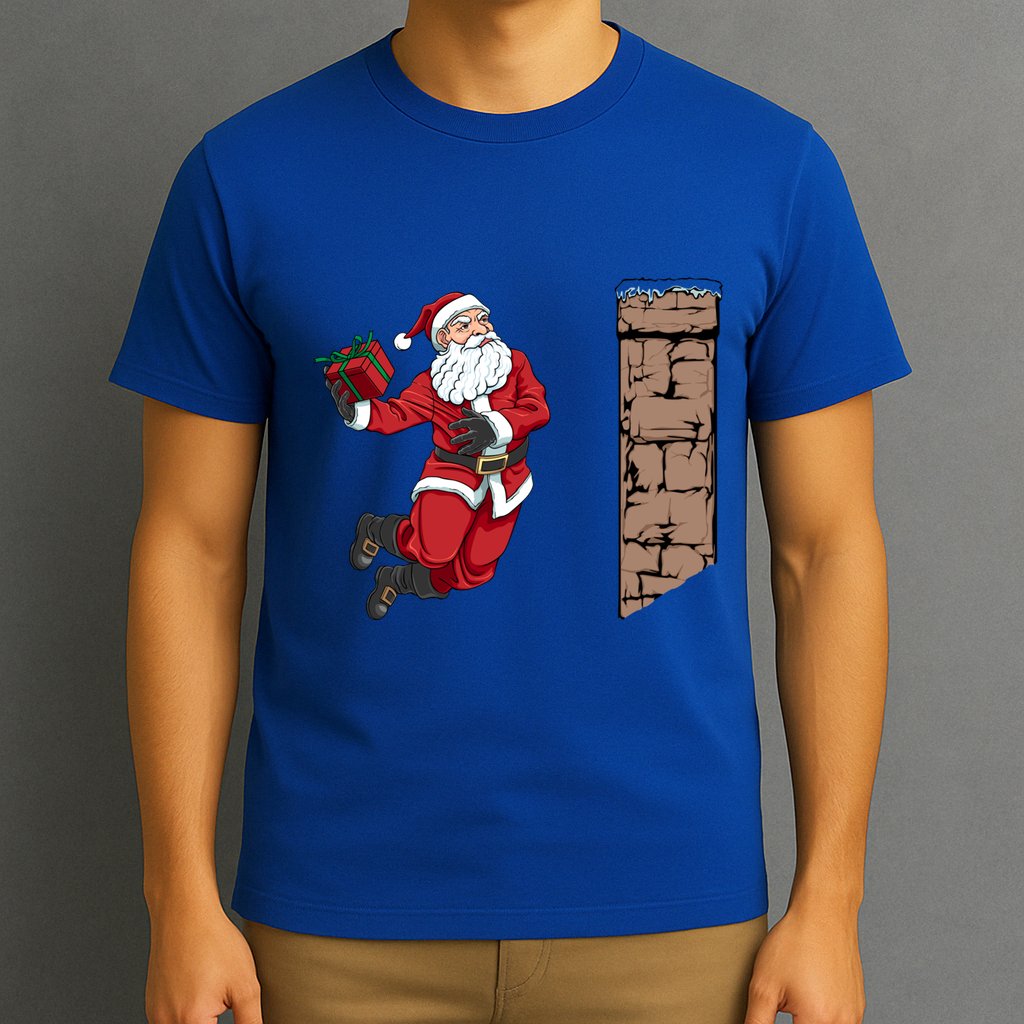 Santa Claus Dunking Gift Dunk Funny Basketball Gift T-Shirt
