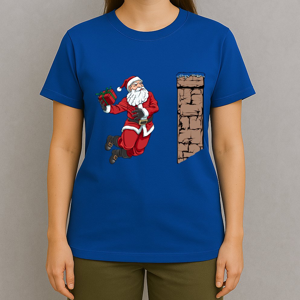 Santa Claus Dunking Gift Dunk Funny Basketball Gift T-Shirt