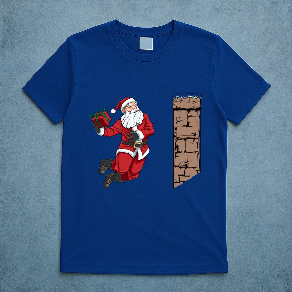 Santa Claus Dunking Gift Dunk Funny Basketball Gift T-Shirt