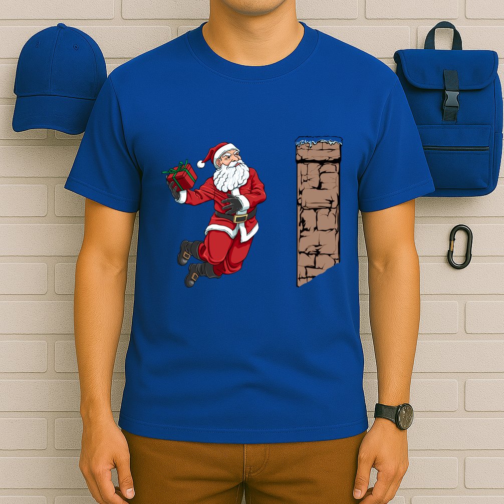Santa Claus Dunking Gift Dunk Funny Basketball Gift T-Shirt