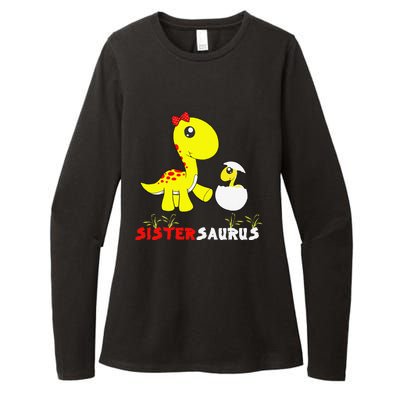 Sistersaurus Cute Dinosaur Sister Saurus Family Matching Womens CVC Long Sleeve Shirt