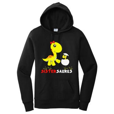 Sistersaurus Cute Dinosaur Sister Saurus Family Matching Women's Pullover Hoodie