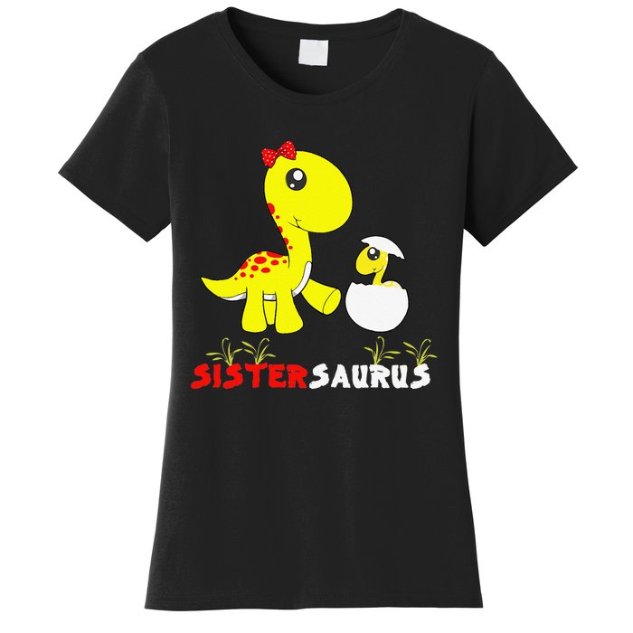 Sistersaurus Cute Dinosaur Sister Saurus Family Matching Women's T-Shirt