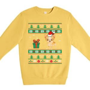 Santa Chihuahua Dog Holiday Ugly Christmas Graphic Gift Meaningful Gift Premium Crewneck Sweatshirt