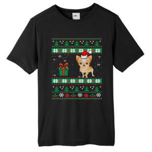 Santa Chihuahua Dog Holiday Ugly Christmas Graphic Gift Meaningful Gift Tall Fusion ChromaSoft Performance T-Shirt