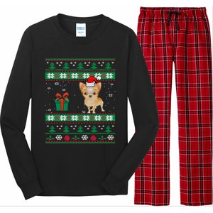 Santa Chihuahua Dog Holiday Ugly Christmas Graphic Gift Meaningful Gift Long Sleeve Pajama Set