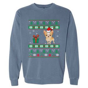 Santa Chihuahua Dog Holiday Ugly Christmas Graphic Gift Meaningful Gift Garment-Dyed Sweatshirt