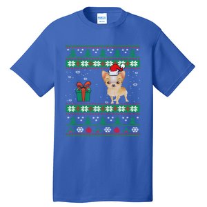 Santa Chihuahua Dog Holiday Ugly Christmas Graphic Gift Meaningful Gift Tall T-Shirt