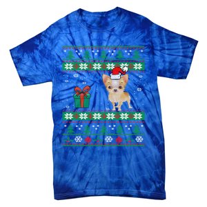 Santa Chihuahua Dog Holiday Ugly Christmas Graphic Gift Meaningful Gift Tie-Dye T-Shirt