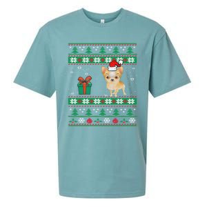 Santa Chihuahua Dog Holiday Ugly Christmas Graphic Gift Meaningful Gift Sueded Cloud Jersey T-Shirt