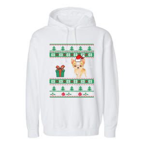 Santa Chihuahua Dog Holiday Ugly Christmas Graphic Gift Meaningful Gift Garment-Dyed Fleece Hoodie