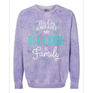 S Cute Doxie Chon Design Family Dog Gift For Vneck Colorblast Crewneck Sweatshirt