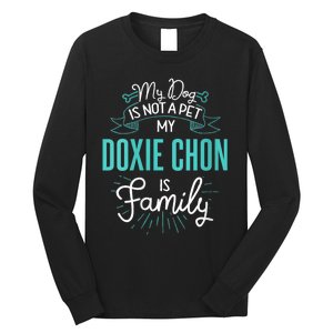 S Cute Doxie Chon Design Family Dog Gift For Vneck Long Sleeve Shirt