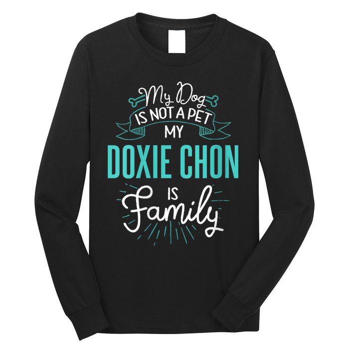 S Cute Doxie Chon Design Family Dog Gift For Vneck Long Sleeve Shirt