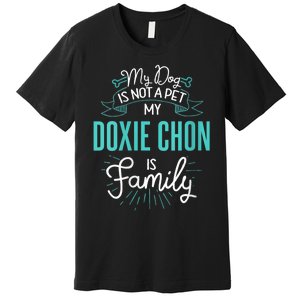 S Cute Doxie Chon Design Family Dog Gift For Vneck Premium T-Shirt