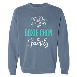 S Cute Doxie Chon Design Family Dog Gift For Vneck Garment-Dyed Sweatshirt