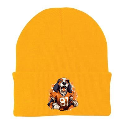 Smokey Coonhound Dog Tennessee Orange Football Game Day Knit Cap Winter Beanie