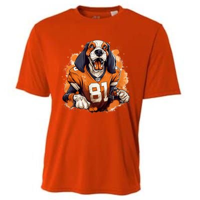 Smokey Coonhound Dog Tennessee Orange Football Game Day Cooling Performance Crew T-Shirt