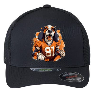 Smokey Coonhound Dog Tennessee Orange Football Game Day Flexfit Unipanel Trucker Cap