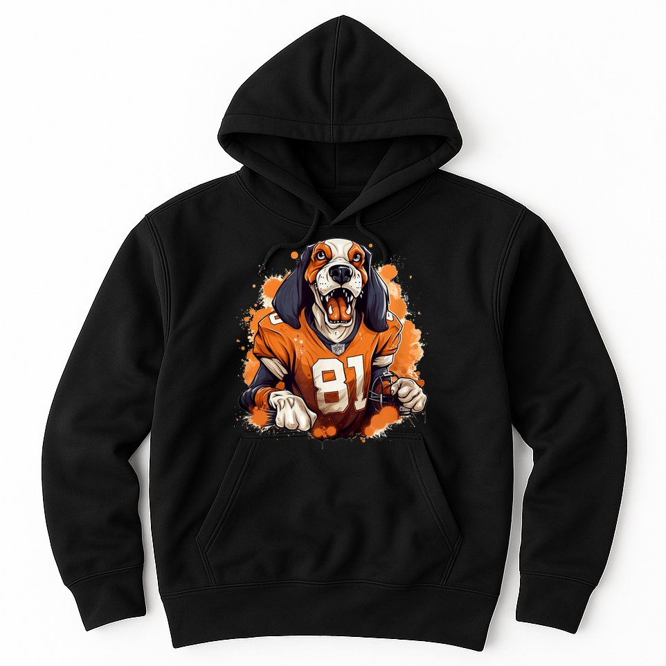 Smokey Coonhound Dog Tennessee Orange Football Game Day Hoodie