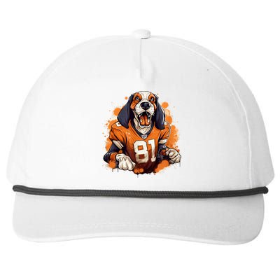 Smokey Coonhound Dog Tennessee Orange Football Game Day Snapback Five-Panel Rope Hat