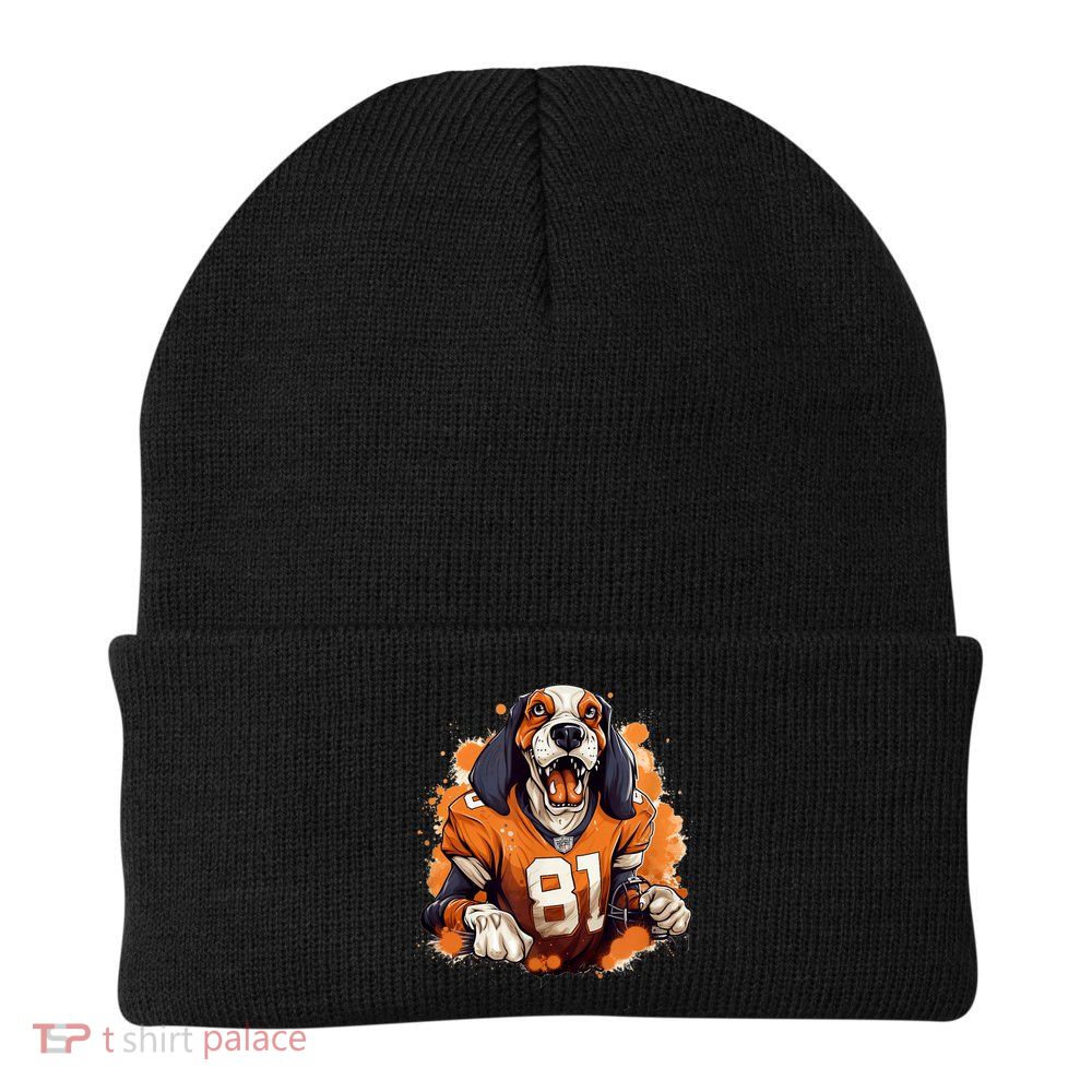 Smokey Coonhound Dog Tennessee Orange Football Game Day Knit Cap Winter Beanie