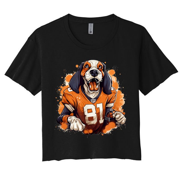 Smokey Coonhound Dog Tennessee Orange Football Game Day Crop Top